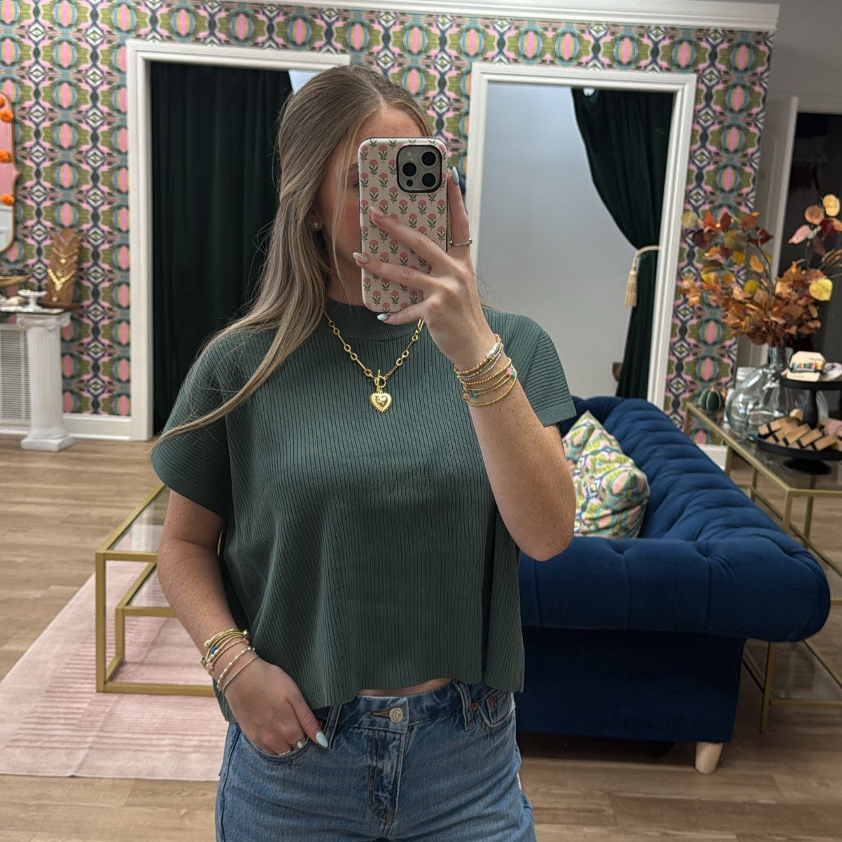 JADE GREEN BOXY SWEATER
