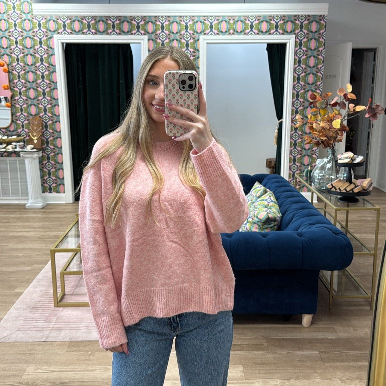 LIGHT PINK KNIT SWEATER