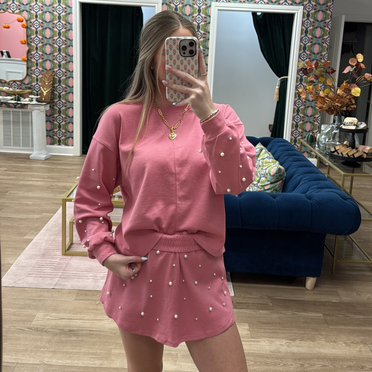 PINK PEARL SKIRT SET