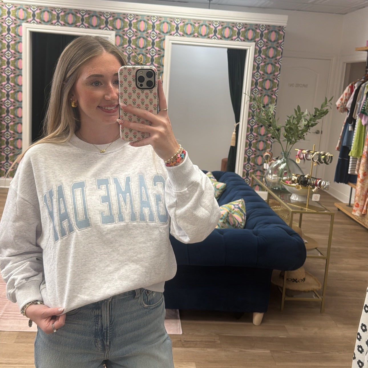GREY GAMEDAY CREWNECK