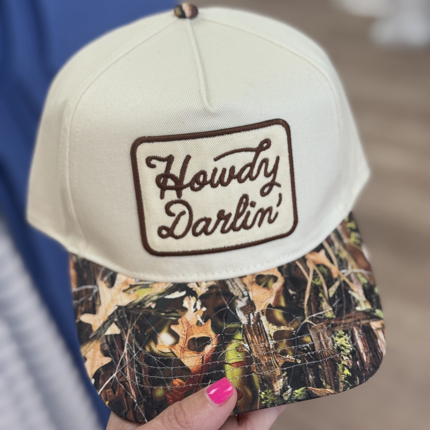 HOWDY DARLIN CAMO TRUCKER