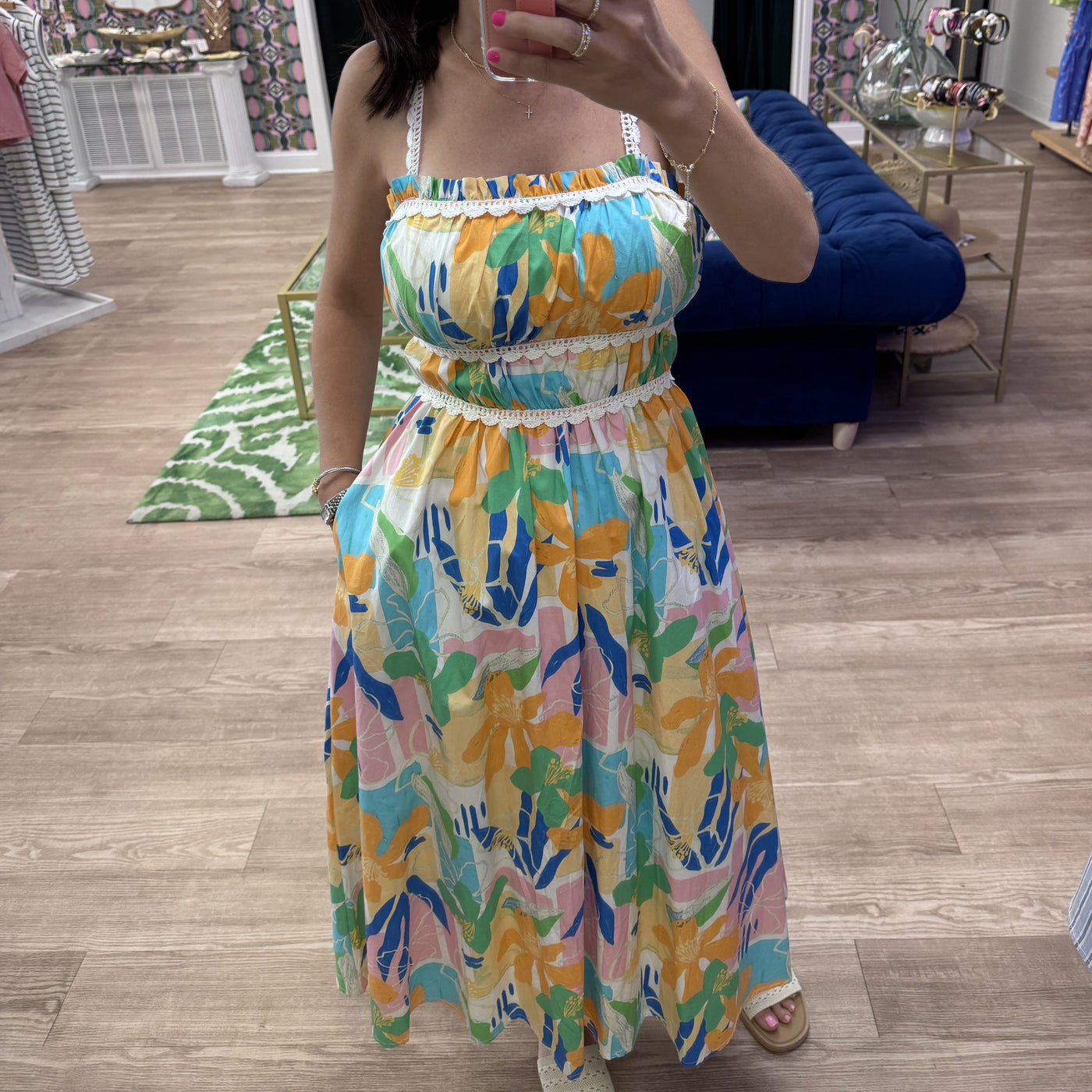 BRIGHT FLORAL MIDI