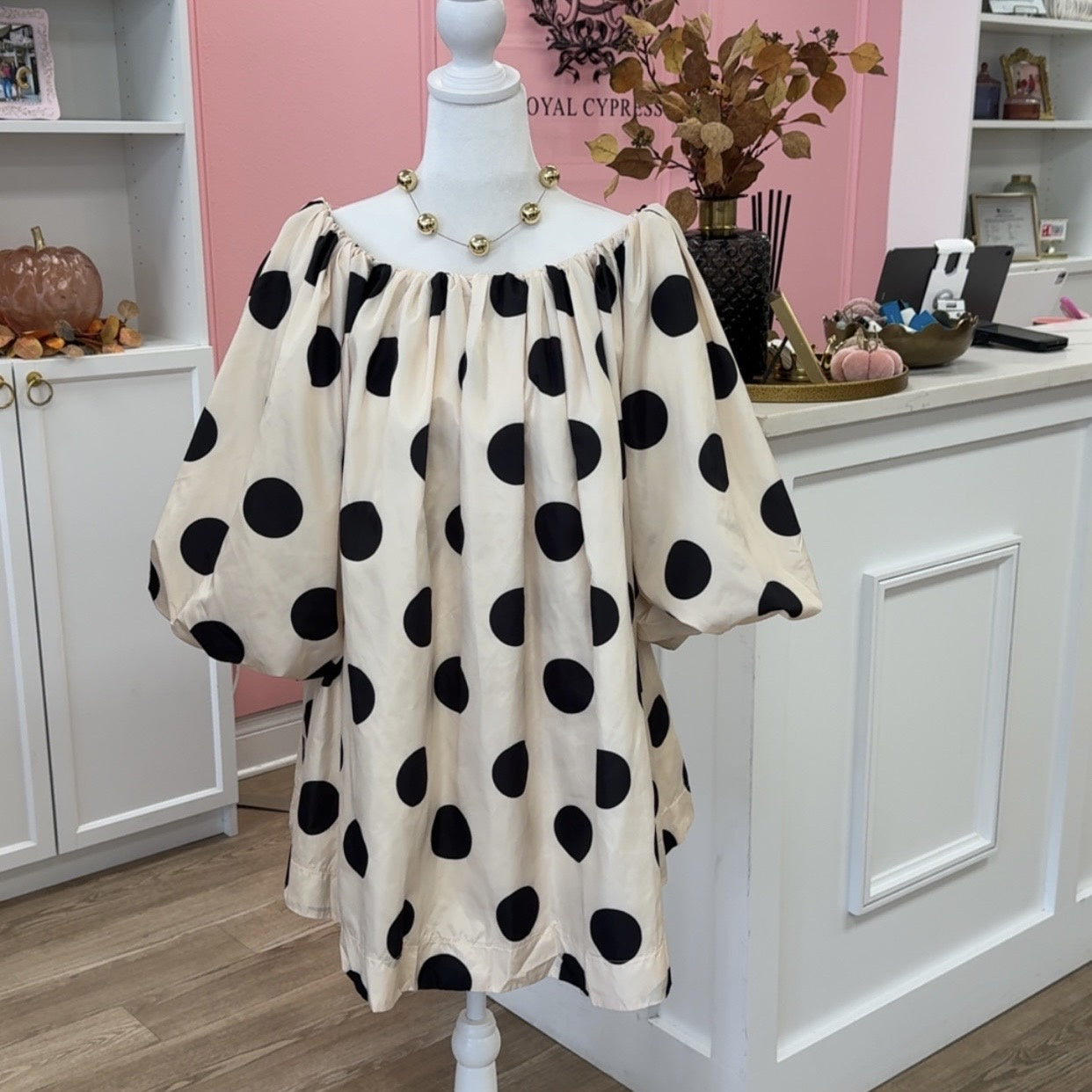 POLKA DOT PUFF DRESS
