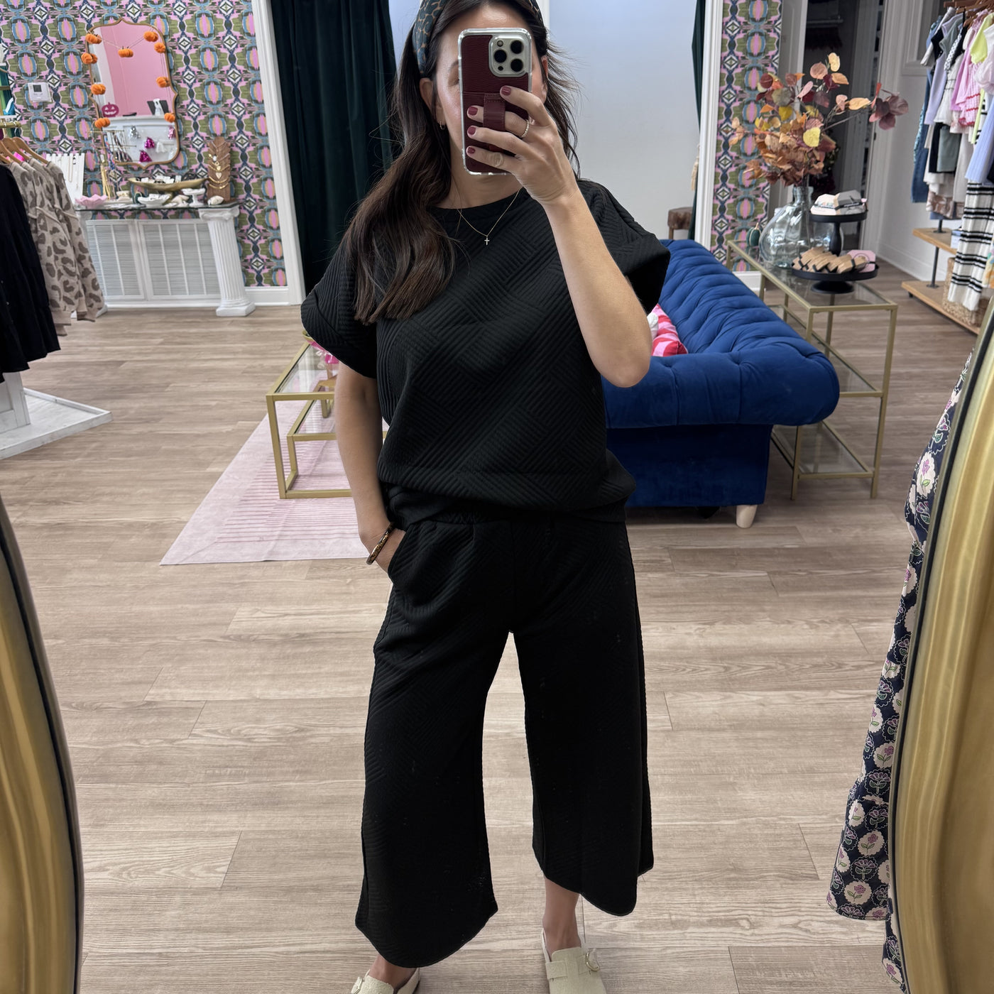 QUILTED BLACK SET