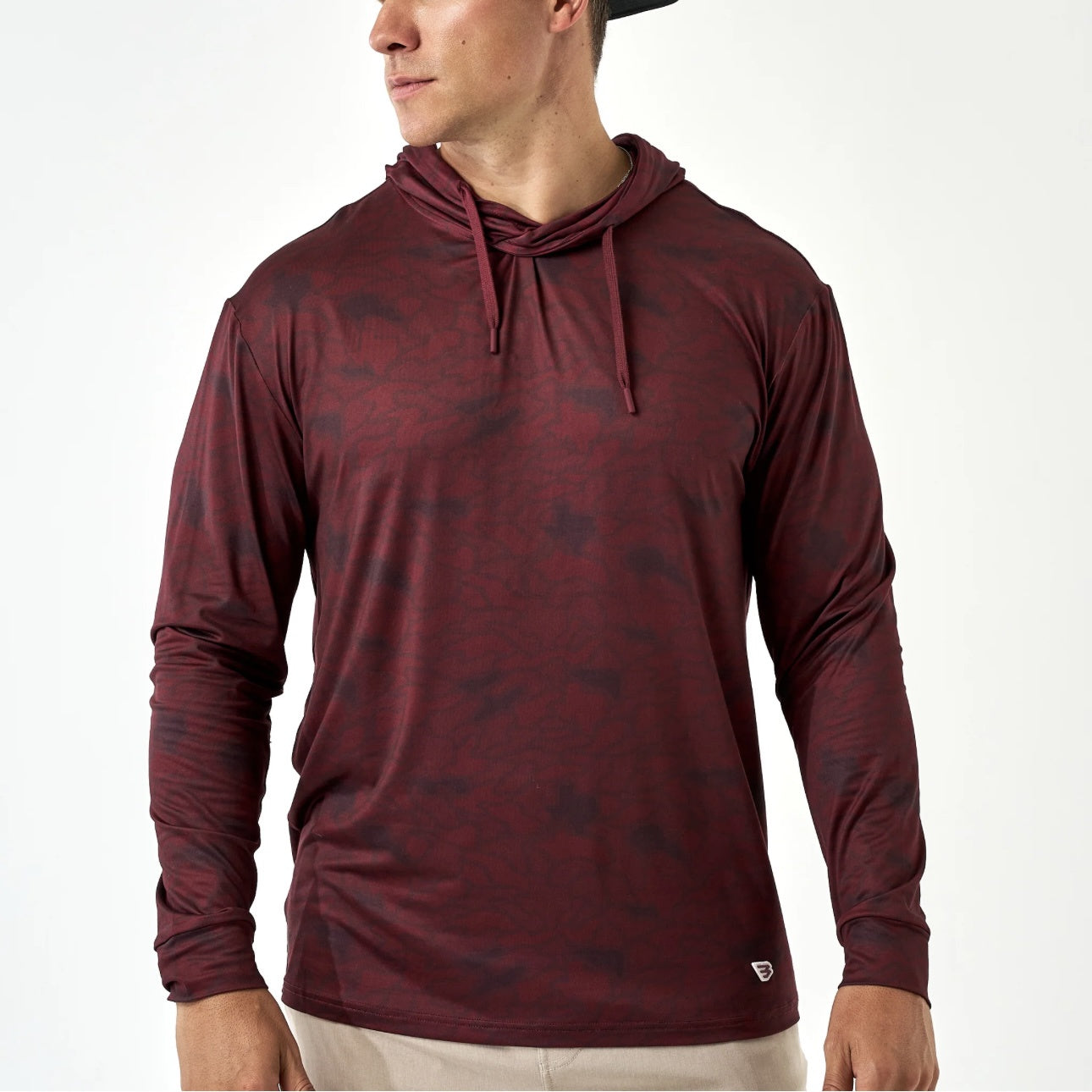 PERFORMACE HOODIE MAROON TEXAS CAMO