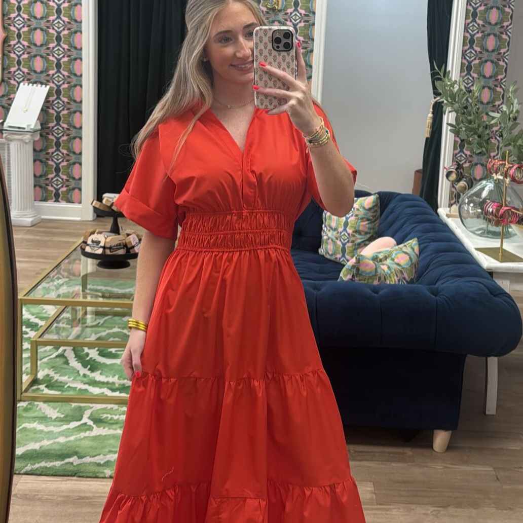 RED COLLARED MAXI