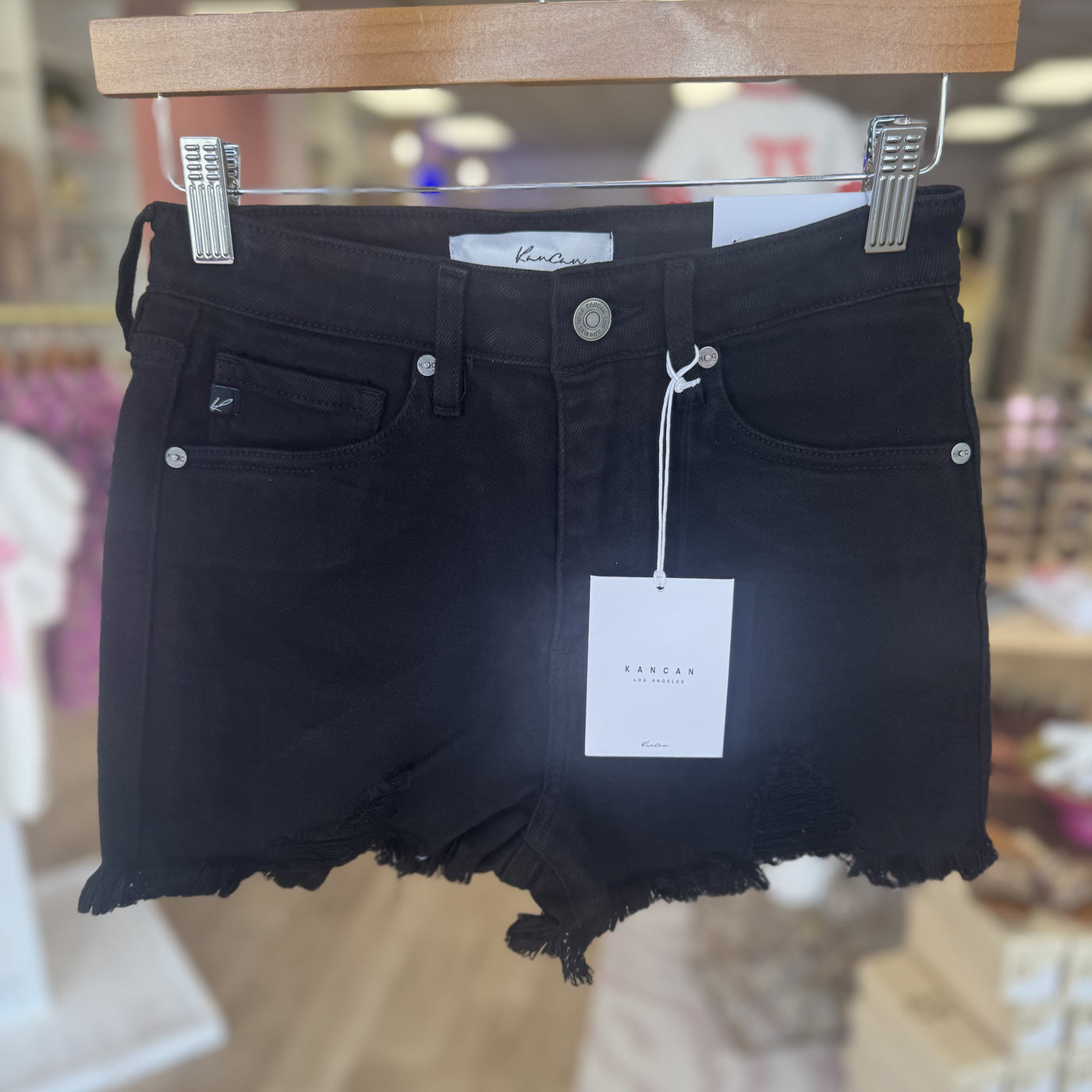BLACK HIGH RISE SHORTS