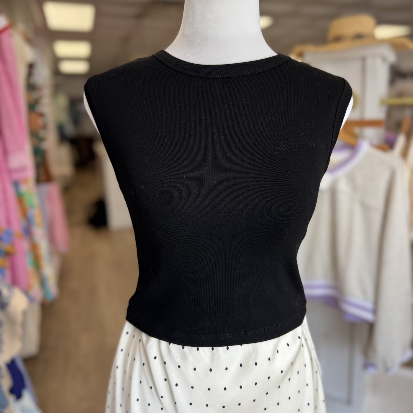 BLACK JERSEY CROP TOP