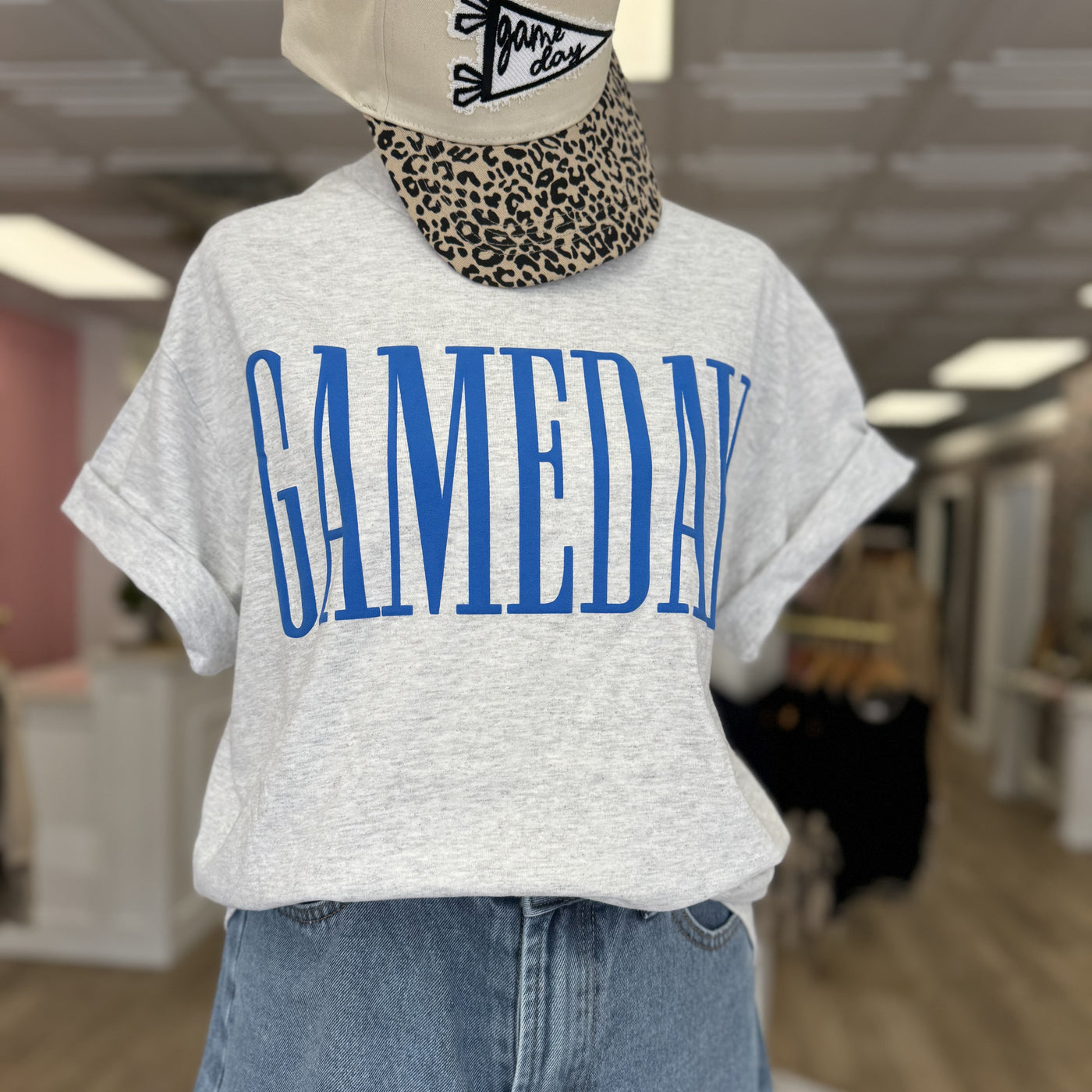 GAME DAY PUFF BLUE TEE